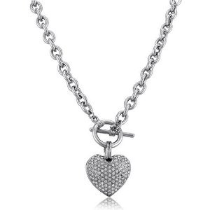 Puffed Silver Pendant and Necklace