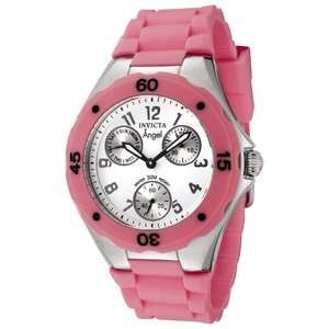 Stainless Steel Pink Polyurethane Watch