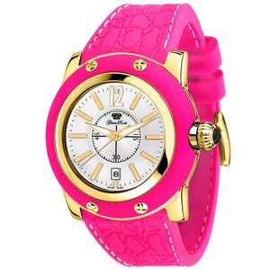 Time Collection Hot Pink Silicone Watch
