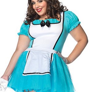 Sexig, plus sized Alice i Underlandet-dräkt