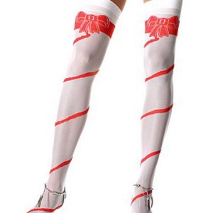 Sockersöta stockings med rosettmönster