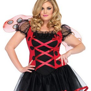 Plus sized, sexig nyckelpiga-dräkt