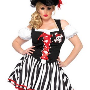 Plus sized, sexig pirat-dräkt