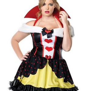 Sexig, plus sized hjärter dam-dräkt