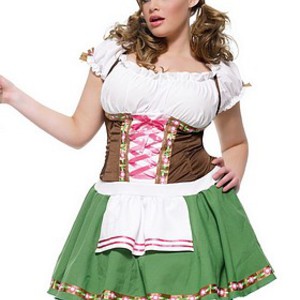 Sexig, plus sized ölflicka