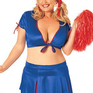 Sexig, plus sized cheerleader-dräkt