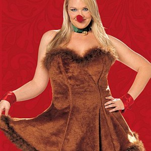 Söt plus sized rudolf-dräkt